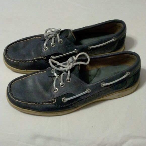 Sperry Top-Sider leather and fabric upper boat shoes size 10M - Picture 1 of 7